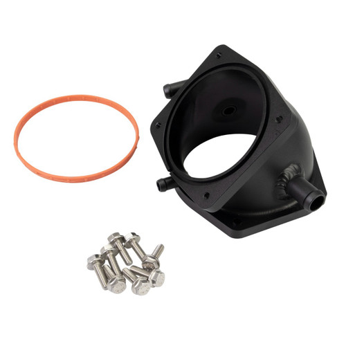 Throttle Body Adapter - Aluminum - Black Powder Coat - Edelbrock XTS Intake to Ford Godzilla - Each