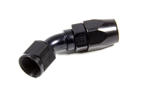 Fitting - Hose End - 3000 Series - 45 Degree - 12 AN Hose to 12 AN Female Swivel - Aluminum - Black Anodized - Each Fitting - Hose End - 3000 Series - 45 Degree - 12 AN Hose to 12 AN Female Swivel - Aluminum - Black Anodized - Each