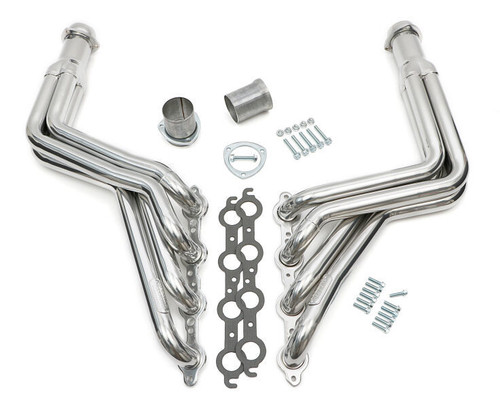 Headers - Long Tube LS Swap - 1.75 in Primary - 3 in Collector - Gaskets / Hardware Included - Steel - Silver Ceramic - GM LS-Series - GM A-Body 1968-72 - Pair