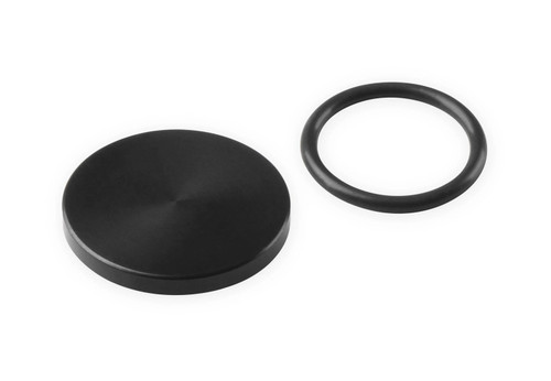Alternator Pulley Cover - Snap On - O-Ring Included - Aluminum - Black Anodized - Each