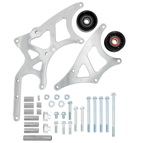 Alternator Bracket - Driver Side - High Mount - Block / Head Mount - Aluminum - Natural - GM LS-Series - Kit