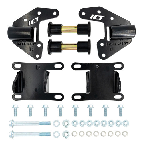 Motor Mount - Bolt-On - Steel - Black Powder Coat - GM GenV LT-Series - GM F-Body 1970-81 - Kit