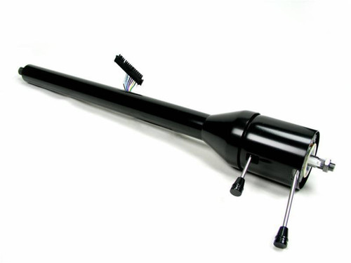 Steering Column - Retrofit - Tilt - Floor Shift - Hazard / Turn Signal - Steel - Black Powder Coat - GM Fullsize Truck 1967-72 - Each