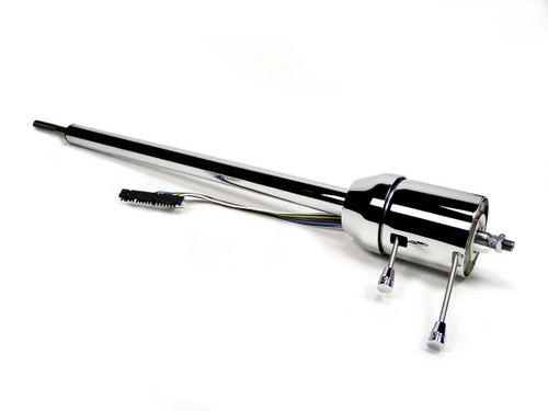 Steering Column - Retrofit - Tilt - Floor Shift - Hazard / Turn Signal - Steel - Natural - Chevy Corvette 1963-66 - Each