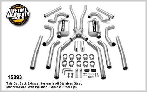 Exhaust System - Performance - Cat-Back - 2.5 in Diameter - 2.75 in Tips - Stainless - Natural - V8 - GM A-Body 1964-67 - Kit