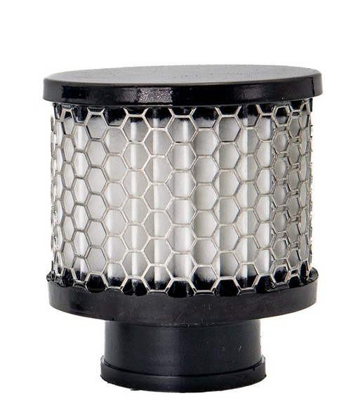 Breather - Clamp-On - Round - 1.38 in OD Tube - Reusable - Aluminum - Black Powder Coat - Each