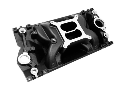 Intake Manifold - Crosswind - Square Bore - Dual Plane - Rectangle Port - Aluminum - Black Paint - Vortec - Small Block Chevy - Each
