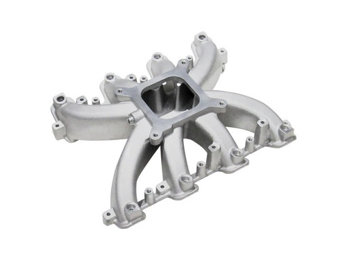 Intake Manifold - Hurricane EFI - Square Bore - Single Plane - Rectangle Port - Aluminum - Natural - GM LS-Series - Each Intake Manifold - Hurricane EFI - Square Bore - Single Plane - Rectangle Port - Aluminum - Natural - GM LS-Series - Each
