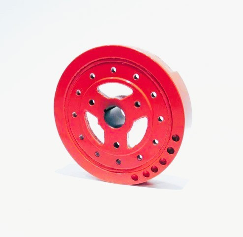 Harmonic Balancer - 8 in OD - Iron - Orange Paint - External Balance - Small Block Chevy - Each