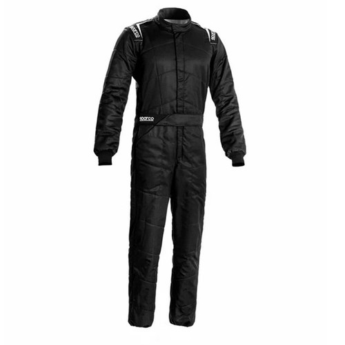 Driving Suit - Sprint - 1-Piece - SFI 3.2A/5 - FIA Approved - Double Layer - Fire Retardant Cotton - Black - Size 60 - X-Large - Each Driving Suit - Sprint - 1-Piece - SFI 3.2A/5 - FIA Approved - Double Layer - Fire Retardant Cotton - Black - Size 60 - X-Large - Each