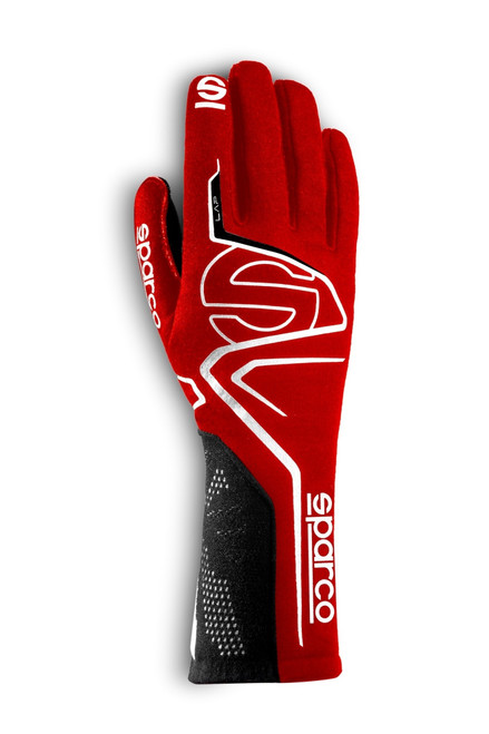 Driving Gloves - Lap - SFI 3.3/5 - FIA Approved - Single Layer - Fire Retardant Fabric - Red / Black - Euro Size 9 - Small - Pair