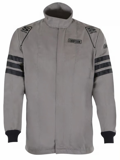 Driving Jacket - Classic - SFI 3.2A/5 - Double Layer - Nomex - Gray / Black Stripes - X-Large - Each