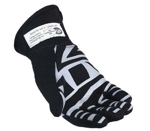 Driving Gloves - Young Gun - SFI 3.3/5 - Double Layer - Nomex - Black / Gray - Youth Large - Pair