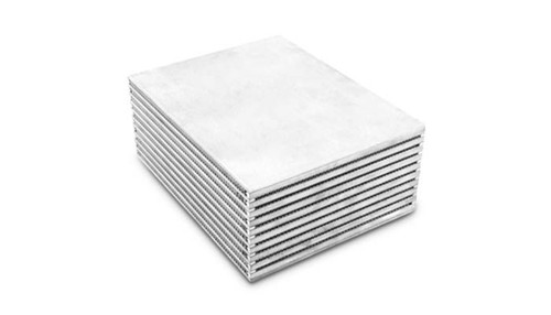 Intercooler Core - Horizontal Flow - 10 x 8 x 4 in Tall - Aluminum - Natural - Each