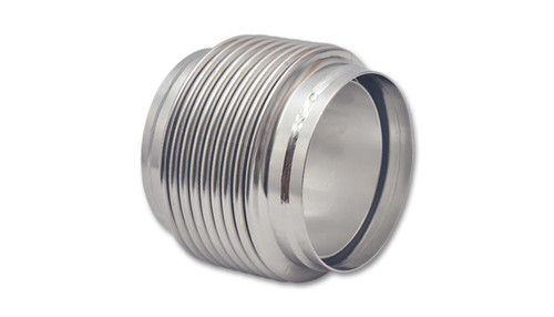 Exhaust Flex Pipe - Bellow - Weld-On - Flexible - 4 in Inlet - 4 in Outlet - 4 in Long - Solid Liner - Stainless - Polished - Wastegate - Each