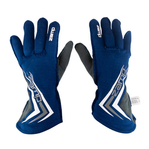 Driving Gloves - ZR-60 - SFI 3.3/5 - Double Layer - Fire Retardant Fabric - Silicone Palm - Blue - Medium - Pair