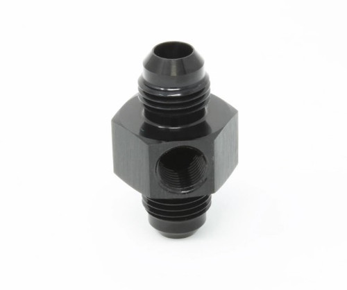 Fitting - Adapter - Legacy VaporWorx - 6 AN Male to 6 AN Male - 1/8 in NPT Port - Aluminum - Black Anodized - Each