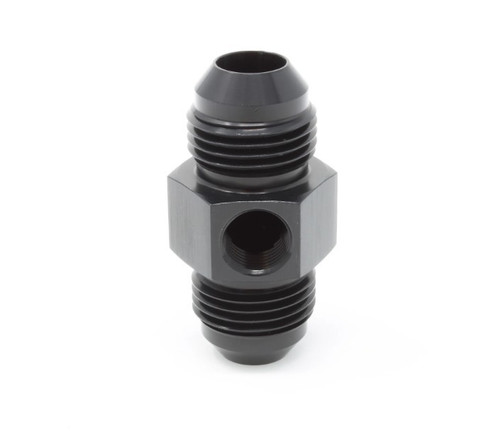 Fitting - Adapter - Legacy VaporWorx - 8 AN Male to 8 AN Male - 1/8 in NPT Port - Aluminum - Black Anodized - Each