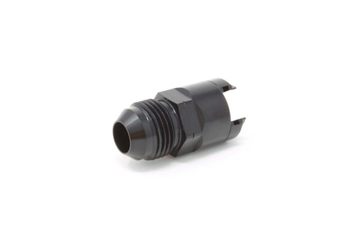 Fitting - Legacy VaporWorx - Fuel Line Adapter - Straight - 8 AN Male to 3/8 in Female Quick Disconnect - Aluminum - Black Anodized - Each