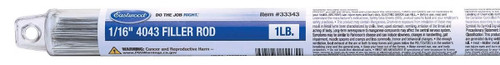 TIG Filler Rod - 4043 - 0.063 in - Aluminum - 1 lb Box - Each