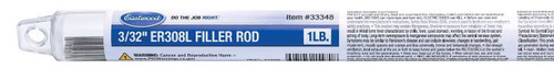 TIG Filler Rod - ER308L - 0.094 in - Stainless - 1 lb Box - Each