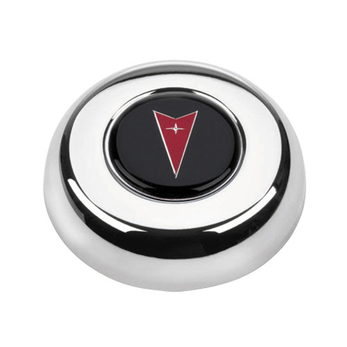 Horn Button - Pontiac Logo - Steel - Chrome - Grant Classic / Challenger Series Wheels - Each