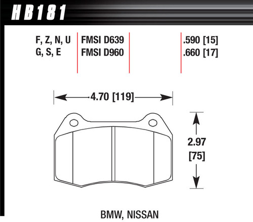Brake Pads - HPS Compound - BMW 840Ci / 850Ci 1994-97 - Set of 4