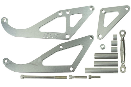 Air Conditioning Bracket - Passenger Side - Head Mount - Aluminum - Clear Anodized - Small Block Chevy - Kit