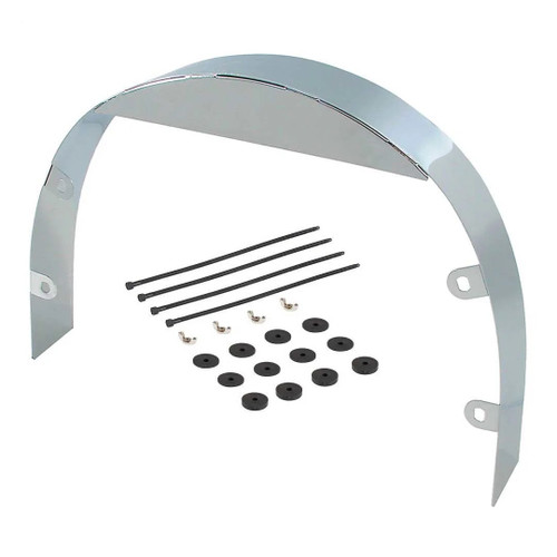 Fan Shroud - 20 in Diameter - 3 in Wide - Hardware Included - Steel - Chrome - Kit