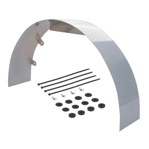 Fan Shroud - 20 in Diameter - 5.5 in Wide - Hardware Included - Steel - Chrome - Kit