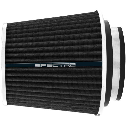 Air Filter Element - Clamp-On - Conical - 6 in Base - 4.75 in Top Diameter - 6.719 in Tall - 3 to 4 in Flange - Reusable Cotton - Black - Universal - Each
