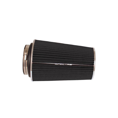 Air Filter Element - Clamp-On - Conical - 6 in Base - 4.75 in Top Diameter - 8.75 in Tall - 3 / 3.5 / 4 in Flange - Non-Woven Synthetic - Black - Universal - Each
