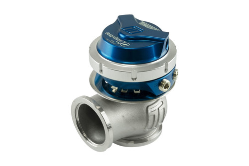 Wastegate - CompGate40 - Electronic - 14 psi Spring - 40 mm Diameter - Aluminum / Stainless - Blue / Clear Anodized - Universal - Each