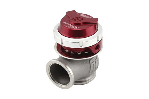 Wastegate - CompGate40 - Electronic - 14 psi Spring - 40 mm Diameter - Aluminum / Stainless - Red / Clear Anodized - Universal - Each