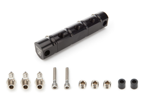 Fitting - Manifold - Six 1/8 in NPT Female O-Ring Ports - Aluminum - Black Anodized - Each