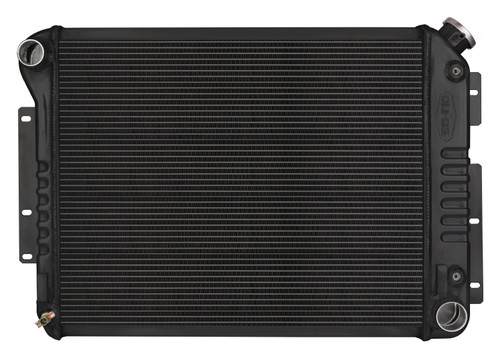 Radiator - Black Night Rider Series - 28.8 in W x 18.5 in H x 3 in D - Driver Side Inlet - Passenger Side Outlet - Aluminum - Black Paint - Automatic - GM F-Body 1967-69 - Each