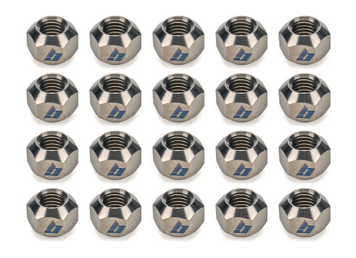 Lug Nut - 5/8-11 in Right Hand Thread - 1 in Hex Head - Double 45 Degree Seat - Open End - Titanium - Natural - Set of 20