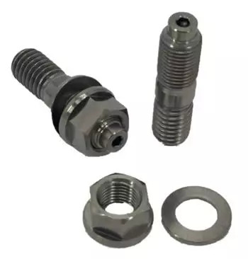 Starter Bolt - 7/16-20 in Thread / 7/16-14 in Thread - Titanium - Natural - Pair