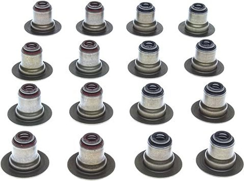 Valve Stem Seal - Positive Stop - 0.275 in Valve Stem - 0.490 in Guide OD - Viton Rubber - Set of 16