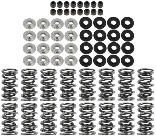 Valve Spring Kit - Dual Spring - 380 lb/in Spring Rate - 1.070 in Coil Bind - 1.300 in OD - Locks / Titanium Retainers / Viton Seals / Seats - GM LS-Series - Kit
