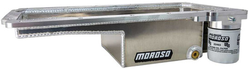 Engine Oil Pan - Rear Sump - 6 qt - 4.875 in Deep - Aluminum - Natural - GM LS-Series - Each