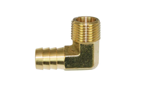 Fitting - Adapter - 90 Degree - 1/2 in NPT Male to 5/8 in Hose Barb - Brass - Each