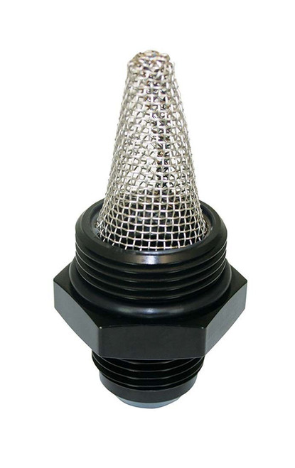 Fitting - Adapter - Straight - 12 AN Male to 16 AN Male O-Ring - Stainless External Screen - Aluminum - Black Anodized - Each