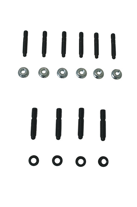 Oil Pan Stud - Serrated Face Nuts - Bullet Nose Stud - Grade 8 - Steel - Black Oxide - Small Block Chevy - Kit