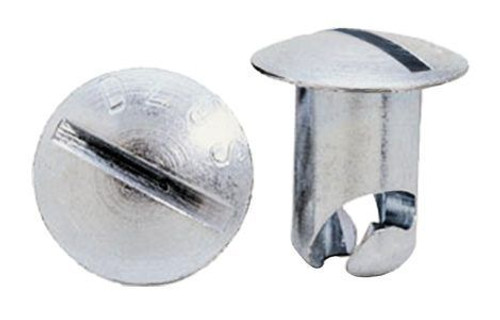 Quick Turn Fastener - Oval Head - Slotted - 7/16 x 0.450 in Body - Steel - Zinc Plated - Set of 10