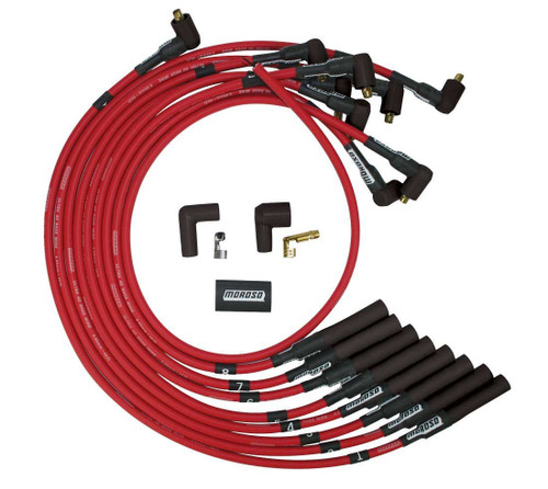 Spark Plug Wire Set - Ultra 40 - Spiral Core - 8.65 mm - Red - Straight Plug Boots - Socket Style Terminal - Big Block Chevy - Kit
