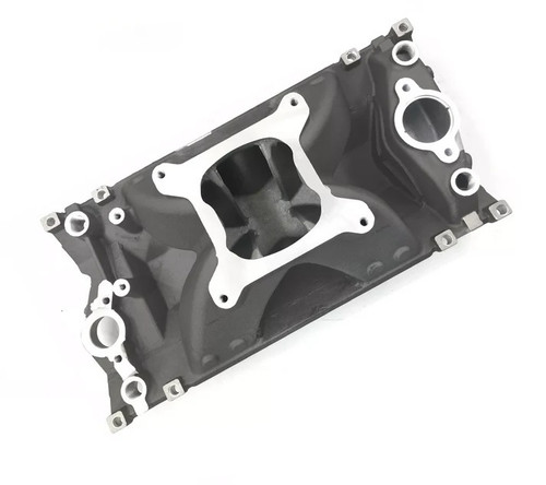 Intake Manifold - Hurricane+Plus - Square Bore - Single Plane - Aluminum - Black Paint - Vortec - Small Block Chevy - Each Intake Manifold - Hurricane+Plus - Square Bore - Single Plane - Aluminum - Black Paint - Vortec - Small Block Chevy - Each