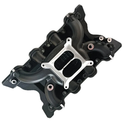 Intake Manifold - Crosswind - Square Bore - Dual Plane - Aluminum - Black Paint - Ford Cleveland / Modified - Each Intake Manifold - Crosswind - Square Bore - Dual Plane - Aluminum - Black Paint - Ford Cleveland / Modified - Each