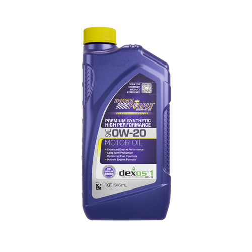 Motor Oil - High Performance - 0W20 - Synthetic - 1 qt Bottle - Each