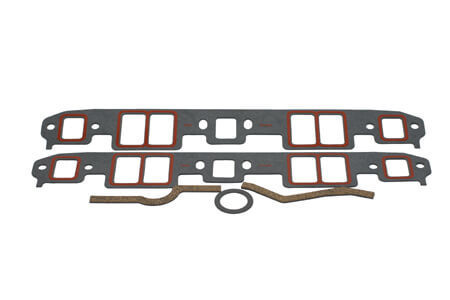 Intake Manifold Gasket - 0.062 in Thick - 1.2 x 2.01 in Rectangular Port - Composite / Silicone - Small Block Chevy - Pair